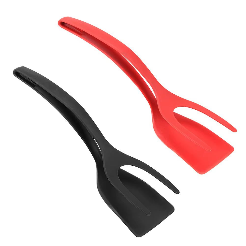 2-In-1 Set Egg Flip Tongs Spatula Kitchen Silicone Spatula for Toast Pancake Kitchen Accessories Kitchen Gadget